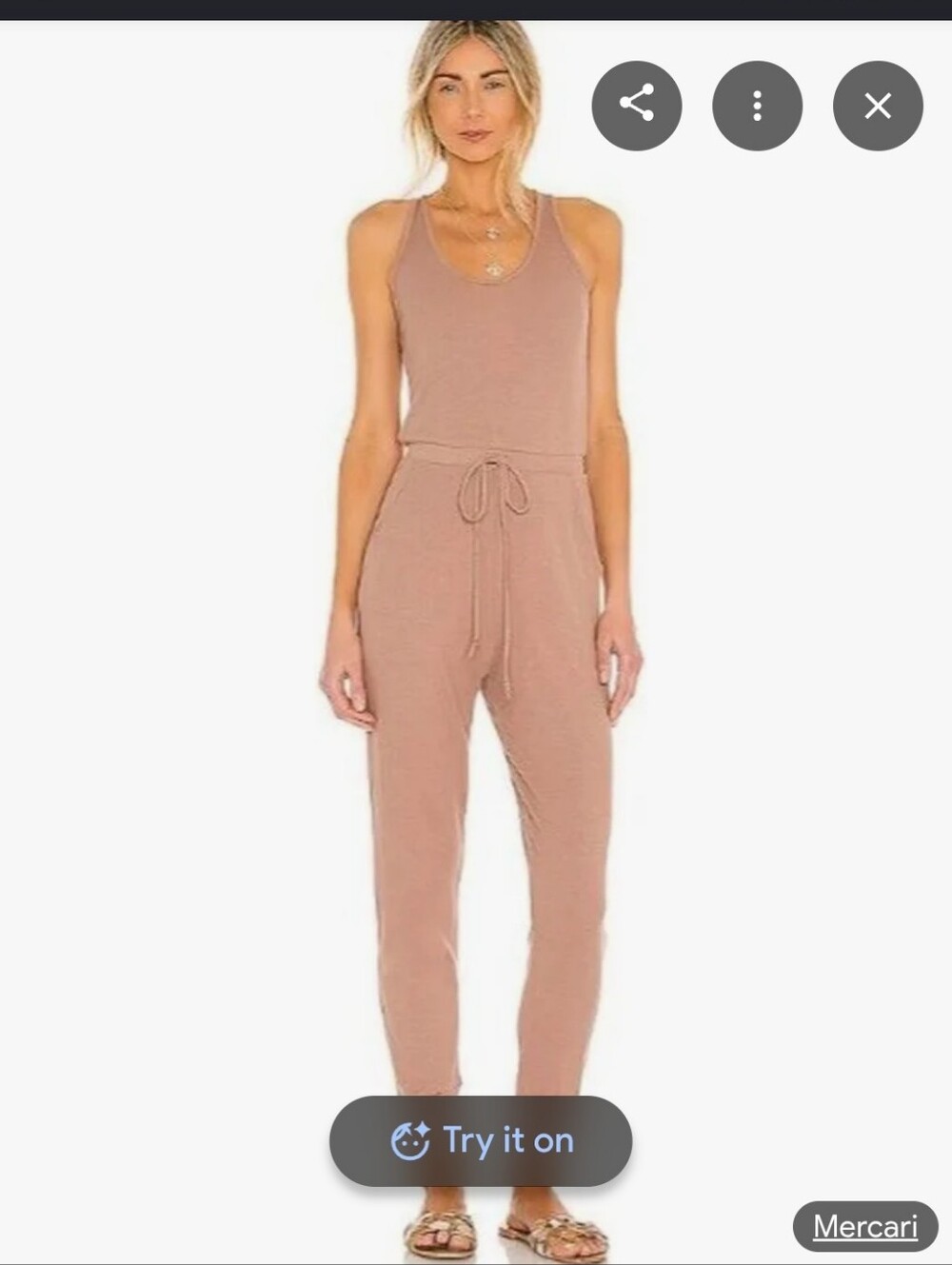 Commando Mushroom Butter TANK Ribbed Racerback Jumpsuit Sz M